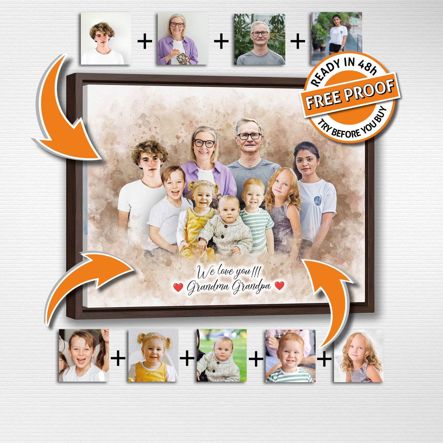 Grandparents and Grandkids Portrait