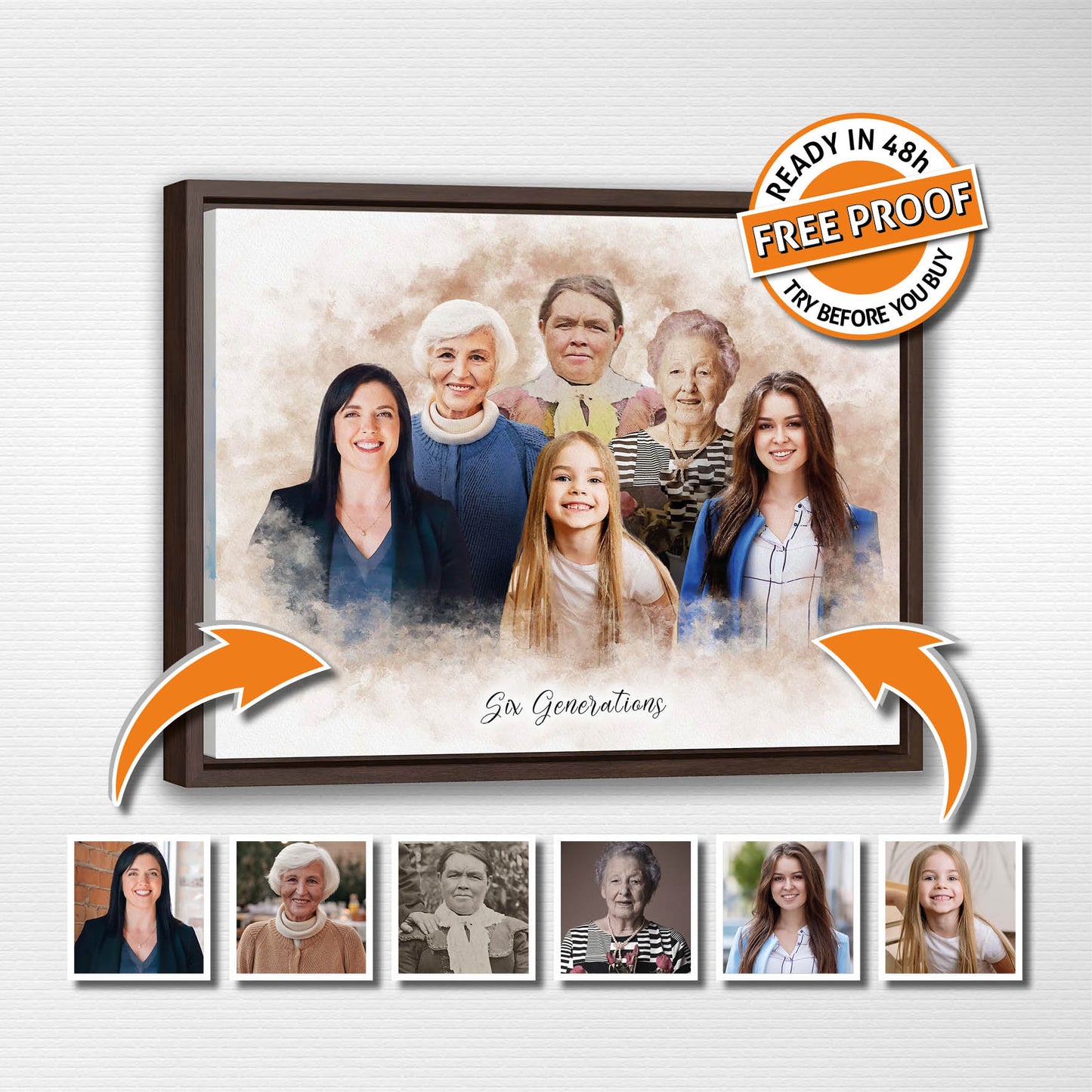 Custom Six Generations Portrait