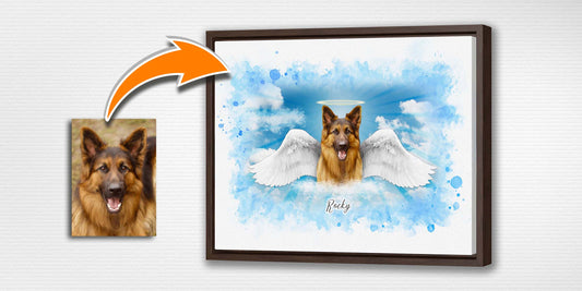 Custom Memorial Dog Portrait on Canvas