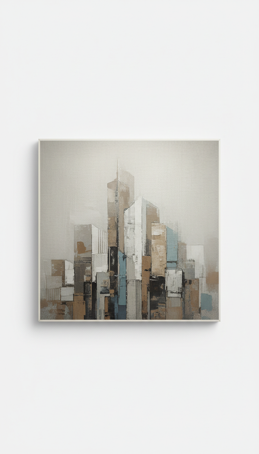 Abstract Cityscape on Cotton Canvas