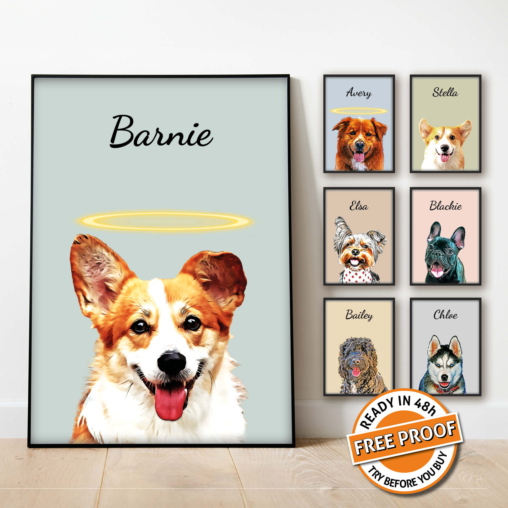 Custom Cartoon Dog Portrait, Pet Portrait on Canvas, Passed Away Pets Dogs Memorial, Personalized Cartoon Dog Artwork, Canvas Tribute to Beloved Pets, Memorial Pet Portrait, Custom Dog Cartoon Illustration,