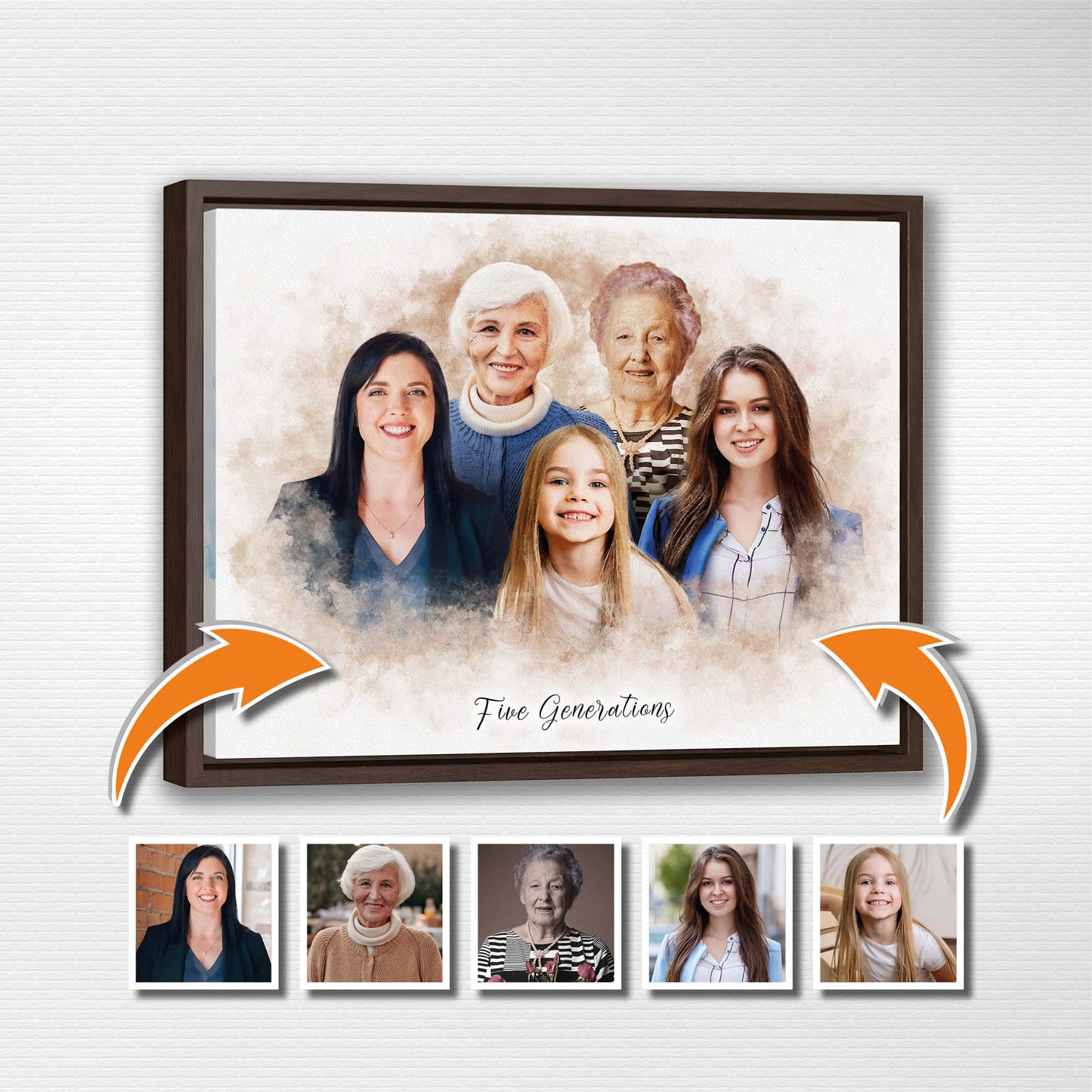 Custom Six Generations Portrait