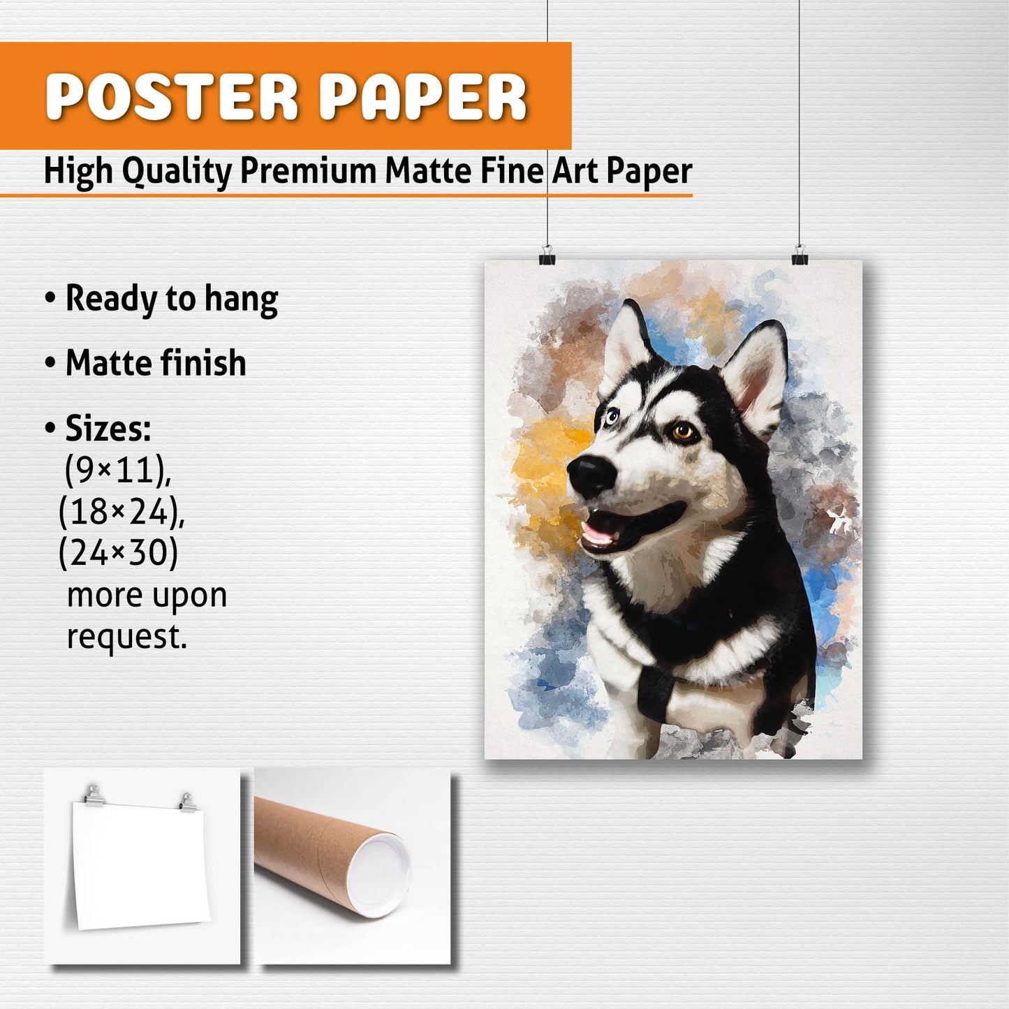 Personalized Watercolor Dog Portrait