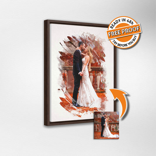 Watercolor Wedding Portrait