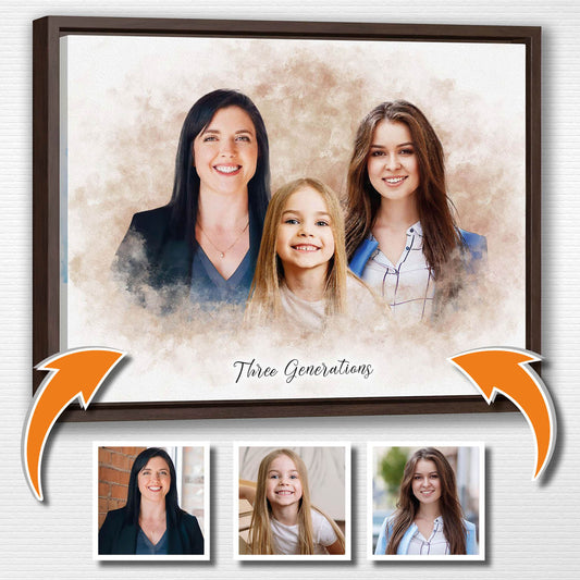 Custom Family Portrait Gift For Mother's Day