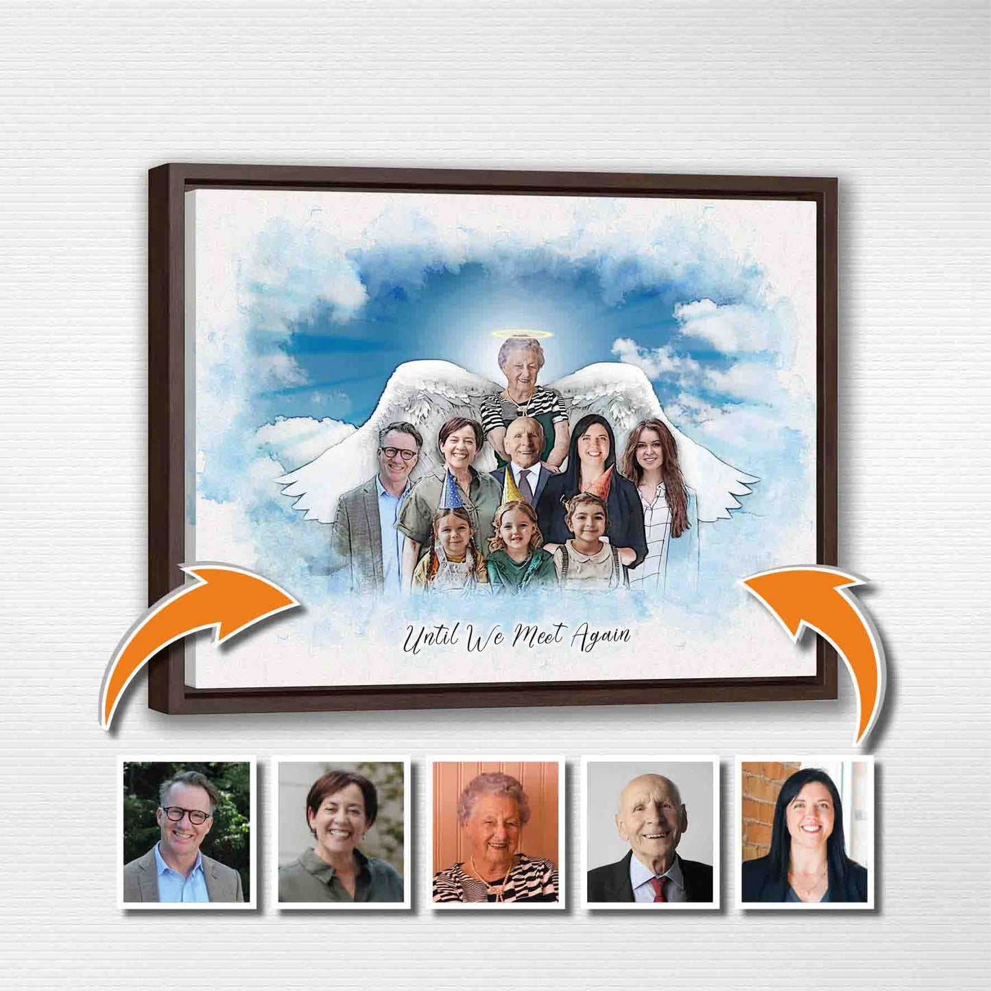 Memorial Portrait with Angel Wings