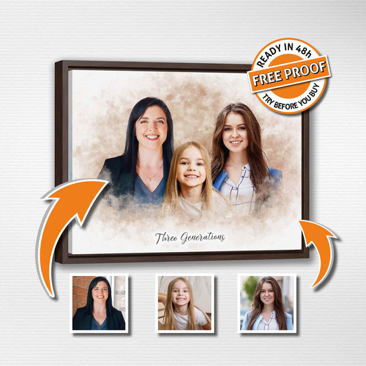 Custom Three Generations Portrait