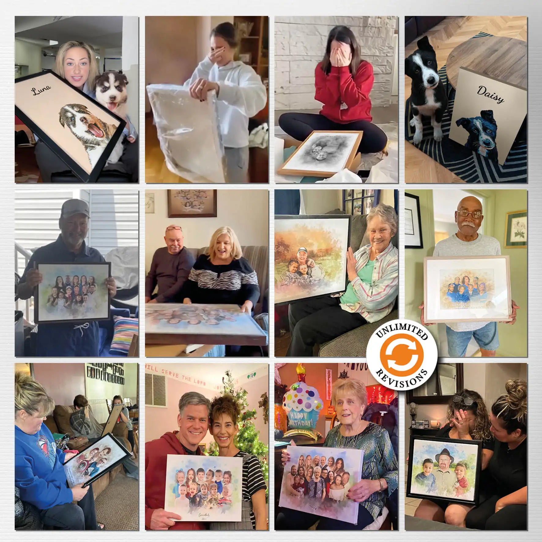 Custom Family Portrait Birthday Gift For Mother