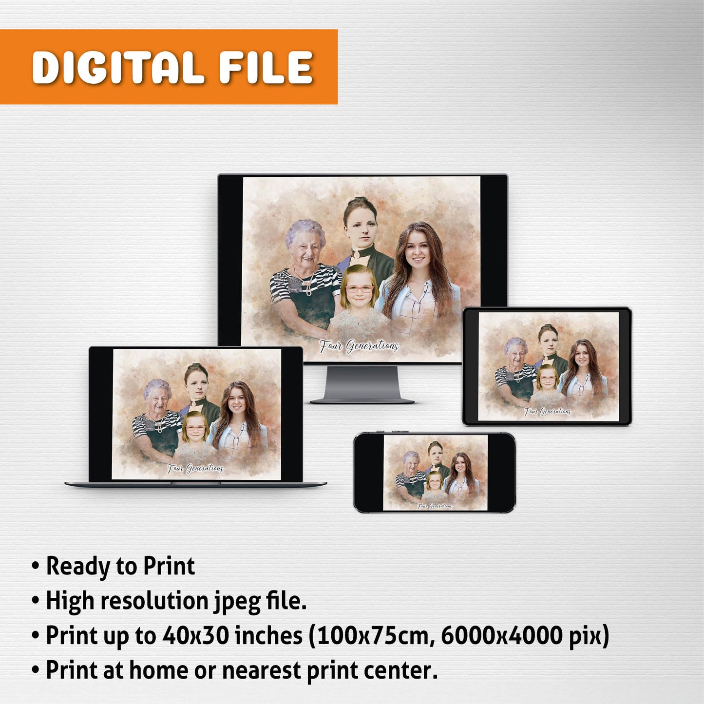 Custom Family Generations Portrait